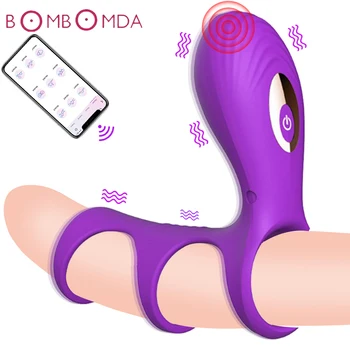 Sexuálne Hračky, Bluetooth App Riadenie Penis Vibrátor Pre Páry Vibračný Penis Penis Krúžok Pre Mužov Oneskorenie Ejakulácie Stimuláciu Klitorisu