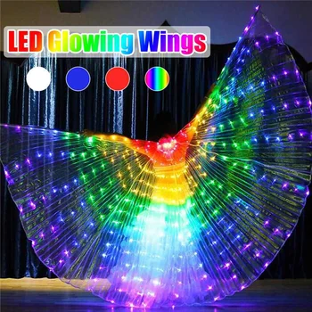 LED Dance Krídla Motýľ Svietiť, Tanec Halloween Farebné Fluorescenčné Zobraziť Vianočné Brušného Tanca Plášť Prop Výkon Oblečenie