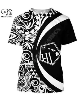 PLstar Vesmíru 3DPrint Kanaka Polynézskej Tribal krajiny, kultúry Harajuku Streetwear Rodák Unisex Vtipné Tričká Krátky rukáv -b5