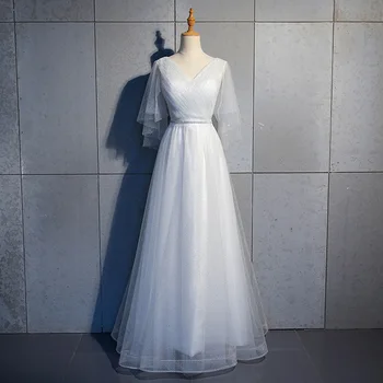 Biela tvaru Nevesta Šaty Banquet Long Cheongsam Orientálna Dámske Svadobné Party Qipao Elegantné Šaty Oblečenie Vestido XS-XXXL