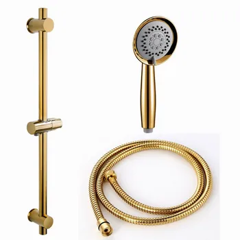 SUS304 nehrdzavejúcej zlato kov sprchovací kút posuvné bar s Nastaviteľnou Výškou pre kúpeľňa so sprchovacím kútom hlavu sprchové hadice SL599