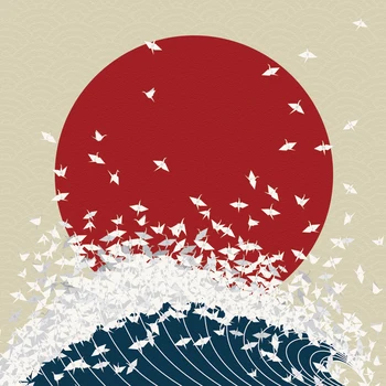 Japonský furoshiki polyester / Japonsko klasické Tradície Žeriav Vytlačené 48 cm / Mnohí Využíva Dary
