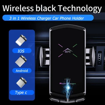 15W Auto Bezdrôtová Nabíjačka pre iPhone E6 Auto Rýchle Bezdrôtové Nabíjanie Nabíjací kábel do Auta pre iPhone 11 X XR XS 8 Samsung S8 S9 S10