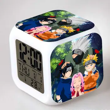 Kawaii Naruto Obrázok Japonsko, Manga Model LED Budík Farebné Dotyk Svetla Stôl Anime Hračky