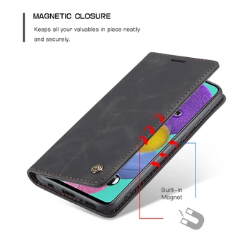 Kožené puzdro pre Samsung Galaxy A51 A71 4G,CaseMe Retro Kabelku Luxusné Magneti Držiteľa Karty Peňaženky Kryt Pre Samsung Galaxy A71 A51