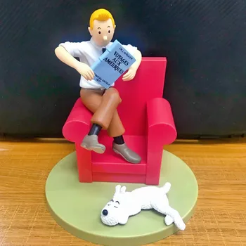 Vtipné Tintin Zasnežené Akcia Postavy Cartoon Tintin Dobrodružstvo PVC Model Hračky Zberateľskú Model Hračky, Darčeky Pre Deti