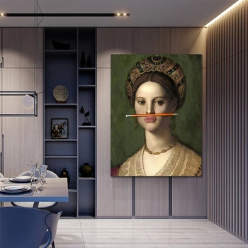 Európa Štýl Plátno Zábavné Portrét Olejomaľba Moderné Abstraktné Wall Art Vytlačí Dropshipping Plagáty, Obrázky Cuadros Domova