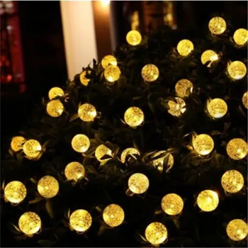 Nové 50 LED 10M 5M Crystal ball Solárna Lampa LED Reťazec Rozprávkových Svetiel Solárne Girlandy Záhrada Vianočná Výzdoba Pre Vonkajšie