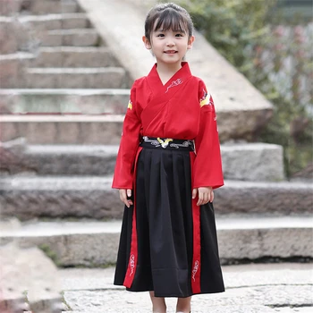 Deti Tradičné Japonské Kimono Chlapčeka Samuraj Cosplay Kostým Výšivky Žeriav Haori Baby Girl Dress Yukata Japonsko Strany