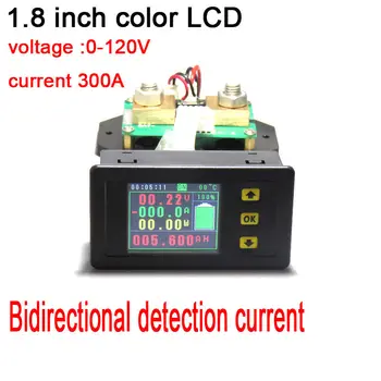 100A/200A/300A/500A LCD farebný Voltmeter ammeter \ teplota \ coulomb \ kapacita \ power meter \ batérie systém monitor shunt