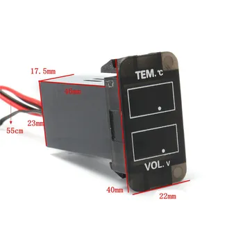 0~30V LED Digitálny Voltmeter Teplota Meradla 2 v 1 Napätie Temp Meter Červená Modrá LED Duálne Zobrazovanie Čierny Pre Auto