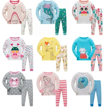 2020 dieťa cartoon pyžamá Dievča Pyžamo Nastaviť Chlapci blúzky a nohavice deti 2-Dielna Sleepwear Bavlnené oblečenie set sa 3y-8y