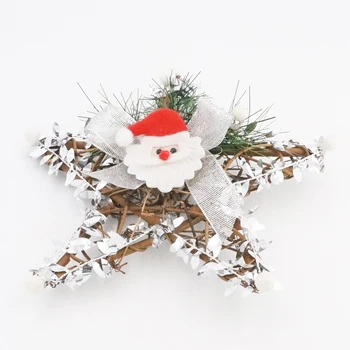 20 cm Vianočný Veniec Star Santa Claus Ratan Garland Dvere, Steny Skrini Visí Ozdoby na Vianočný Nový Rok Dekorácie pre Domov