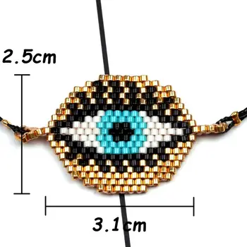FAIRYWOO Vintage Oko Náramky Miyuki Šperky, Ručne vyrábané Darčeky Pre Ženy Šnúrkou Lano Náramok Módne Šaty Visieť Charms
