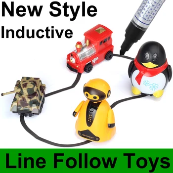 Magické Pero Induktívne Auto Penguin So Svetlom Fllowing Podľa Vedúcej Black Line Sledovať Mini Hračka Pre Deti, FSWOB