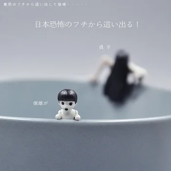 2 Kus Mini Cup Okraji Dekorácie Sadako + Ju-na Zášť Japonský Horor Scary Movie Akčné Figúrky PVC Osobný Darček