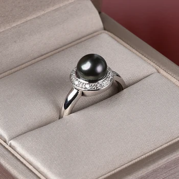 Nádherné 2 Farby 925 Silver Prírodných Sladkovodných Kultivovaných Pearl Prst Prstene pre Ženy, Darčeky Módne Šperky FEIGE