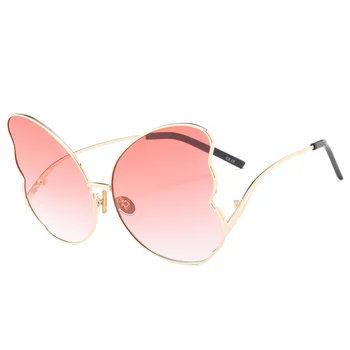 JIYOUOU slnečné okuliare pre ženy značky dizajnér 2018 Nové Polygonálnym slnečné okuliare Motýľ kovový rám UV400 Patrí kryt veľkoobchod