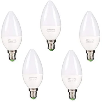 Kliknite na položku získať rozšírené zobrazenie LED žiarovka E14 sviečka, 7W, c38 studená biela 6400K 560 lm (5-jednotky) [efektívne triedy