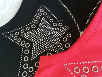 Veľkosť S-5XL T-shirt 2021 Lete Tees Nové Ženy Módneho tvaru Diamantu Sexy bez Rukávov Solid Farba Čierna, Červená Slim T-shirts