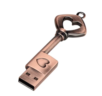 Biyetimi Pero Jednotky Kovu Čistej Medi Srdce Tlačidlo Darček USB Flash Disk mini USB Kľúč Pravý 4 gb 8 gb 16 gb 32 gb, 64 GB Palec Stic