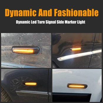 2x Plynúci Zase Signálne Svetlo LED Dynamický Bočné Obrysové Svetlo 12v Strane Repeater Lampa Pre BMW E46 3er Limo Kupé Kompaktný Cabriolet