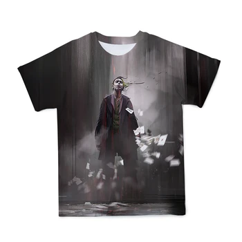 Letné Nové 3D Klaun Mužov Znak T-shirt Oblečenie Škaredé Grimasa Voľné A Priedušné tričko Veľkosť 110-6XL(Prispôsobiteľný)