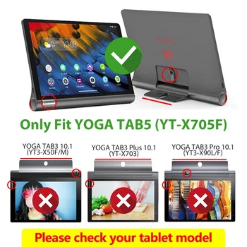 PU Kožené Prípad Tabletu od spoločnosti Lenovo Yoga Smart Tab 10.1 2019 Ľahký Magnetické Absorpcie Prípade Jogy Tab5 s Mäkké Film+Pero