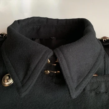 Kabát Zimný Ženy 2020 Novú-line Módne Jednoduché Európsky Štýl Tlačidlo A Strednej dĺžky Štýle Black Klope Elegantné Zhustne