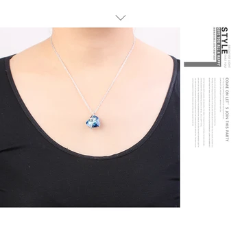 BAFFIN Romantické Šperky Šípku Srdce Prívesok Náhrdelníky Modrá Fialová Crystal Od SWAROVSKI Strieborné Farba Reťazca Náhrdelníky Pre Ženy