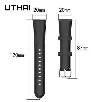 UTHAI P41 Watchbands Kožený Remienok 22 mm Vhodné Pre galaxy sledovať active2 / aktívny (40 MM) R500 olej, vosk pokožku
