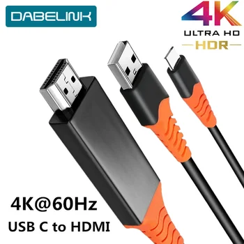 USB C, HDMI 4K 60Hz Typ Kábla-C, HDMI Adaptér Thunderbolt 3 Pre Macbook iPad 2018 Huawei P20 P30 Pro Video, USB, C HDMI Kábel