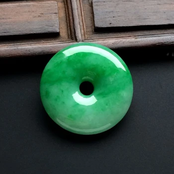 Jade Náhrdelník Pre Ženy Očarujúce Prírodné Green Jade Čínsky Kolo Pracky Harmóniu Amulet Lucky Jade Prívesok Jemné Šperky