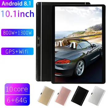 V10 EÚ Plug Klasický Tablet 10.1 Palcový HD Veľkej Obrazovke Android 8.10 Verzia Fashion Prenosný Tablet 6 G+64 G Black Tablet