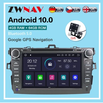 Android 10.0 4G+64GB Auto rádio prehrávač, GPS Navigáciu pre Toyota Corolla na roky 2007-2013 Multimediálny Prehrávač, Rádio, video, stereo hlava jednotky