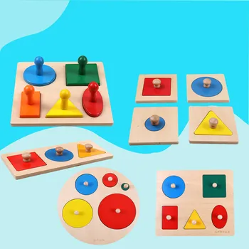 Deti Montessori Zmyslové Hračky Drevené Puzzle Vzdelávacie Hračka Viacerých Tvarov Geometria Pochopiť Rada Vzdelávacie Hračky pre Deti,
