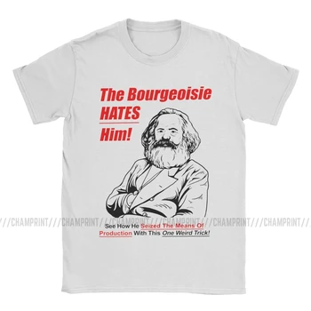 Pánske Buržoázie Nenávidí Ho, T Košele Karl Marx Komunizmu, Marxizmu Socializmu Topy Zábavné Crewneck Tees Vytlačené T-Shirt