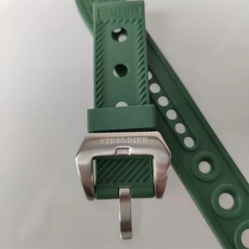 STEELDIVE gumy popruh 20 mm 22 mm zelená modrá Náhradný popruh watchband 20/22 mm