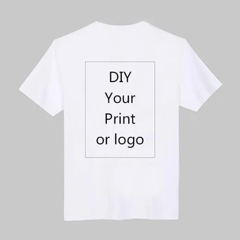 Prispôsobený Print T Shirt pánske DIY Váš Ako obrázok alebo Logo Biely Top Tees dámske a detské Oblečenie, Modálne tričko Veľkosť S-3XL