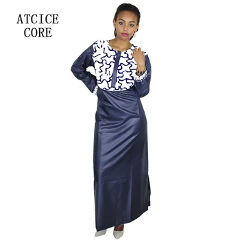 Africké šaty pre ženy, nový módny dizajn afriky bazin riche výšivky dizajn doprava zadarmo afriky oblečenie