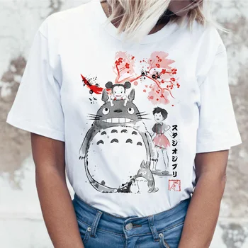 Totoro T Shirt Ženy Top Tee Košele T-shirt Tričko kórejský Štýl Kawaii 80. rokov, 90s Grafické Harajuku Žena Ulzzang Bežné