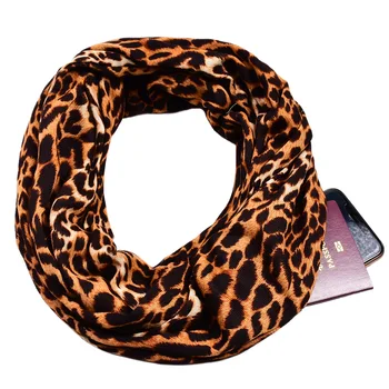 Šál S Vrecku leopard cashmere Infinity Šatku All-zápas Módne Ženy vrecká na zips, šátek Mäkké Vrecko Slučky Šatku 2019