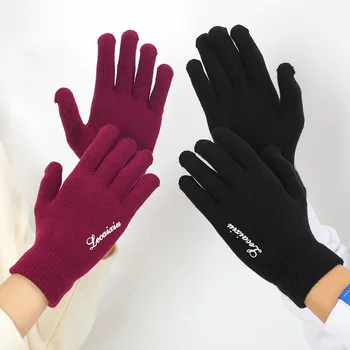Teplé pletené rukavice pre mužov a ženy, páry Plyšové jeseň a v zime chladné dôkaz rukavice elastické plný prst vlnené rukavice