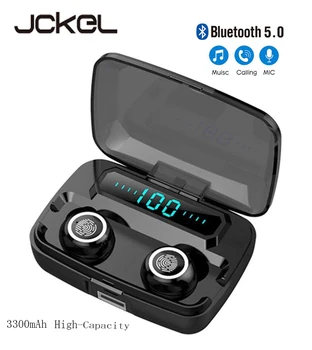 JCKEL Nové 5.0 Bezdrôtovej komunikácie Bluetooth Headset 3300mAh TWS Hifi Stereo Športové Vodotesné Slúchadlá S LED Displejom Pre IOS a Android