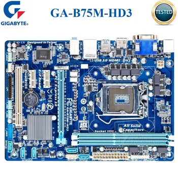 LGA1155 Gigabyte GA-B75M-HD3 Pôvodná Používané Ploche Dosky B75M-HD3 LGA1155 pamäte DDR3 16GB USB3.0 SATA3 B75 Doske