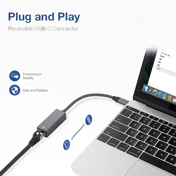 USB3.1 Ethernet USB-C RJ45 Gigabit Lan Adaptér pre MacBook Pro SAMSUNG Poznámka 20 Ultra S20+S10 Typ C Sieťovú Kartu USB Ethernet