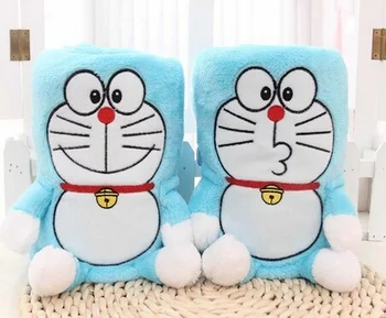 Plyšové roll deka 1pc 95 cm cartoon sladký bozk Doraemon mäkké flanelové úrad teplý zvyšok hračiek kreatívny darček pre deti baby
