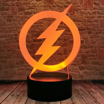 Flash LOGO Model 3D Ilúziu LED Nočného Farebné Meniace sa Svetelné super heros Figuras hračky