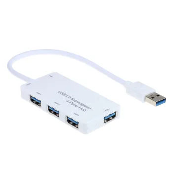 Rozšírené 2018 Príslušenstvo k Počítačom Nové Hub-Napájaný USB 3.0, 4-Port SuperSpeed Kompaktný Rozbočovač Adaptér Pre PC, Notebook, Mac