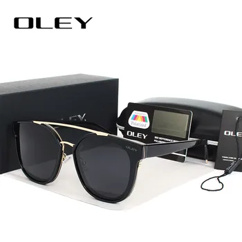 OLEY Luxusné Nadrozmerné Okuliare Ženy 2017 Značky Dizajnér Zrkadlo Cat Eye Slnečné Okuliare Plochý Objektív Štýlový UV400